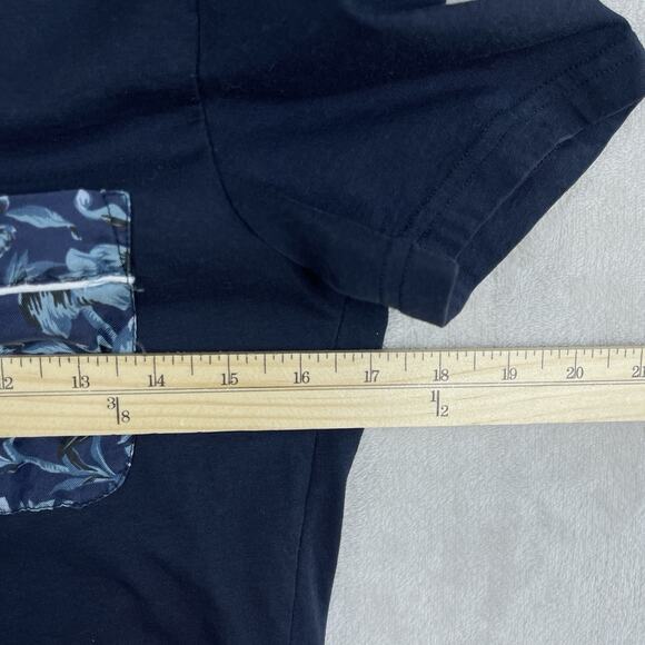 Burberry London England T Shirt Nova Check Blue Silk Pocket Size Small - Picture 7 of 9